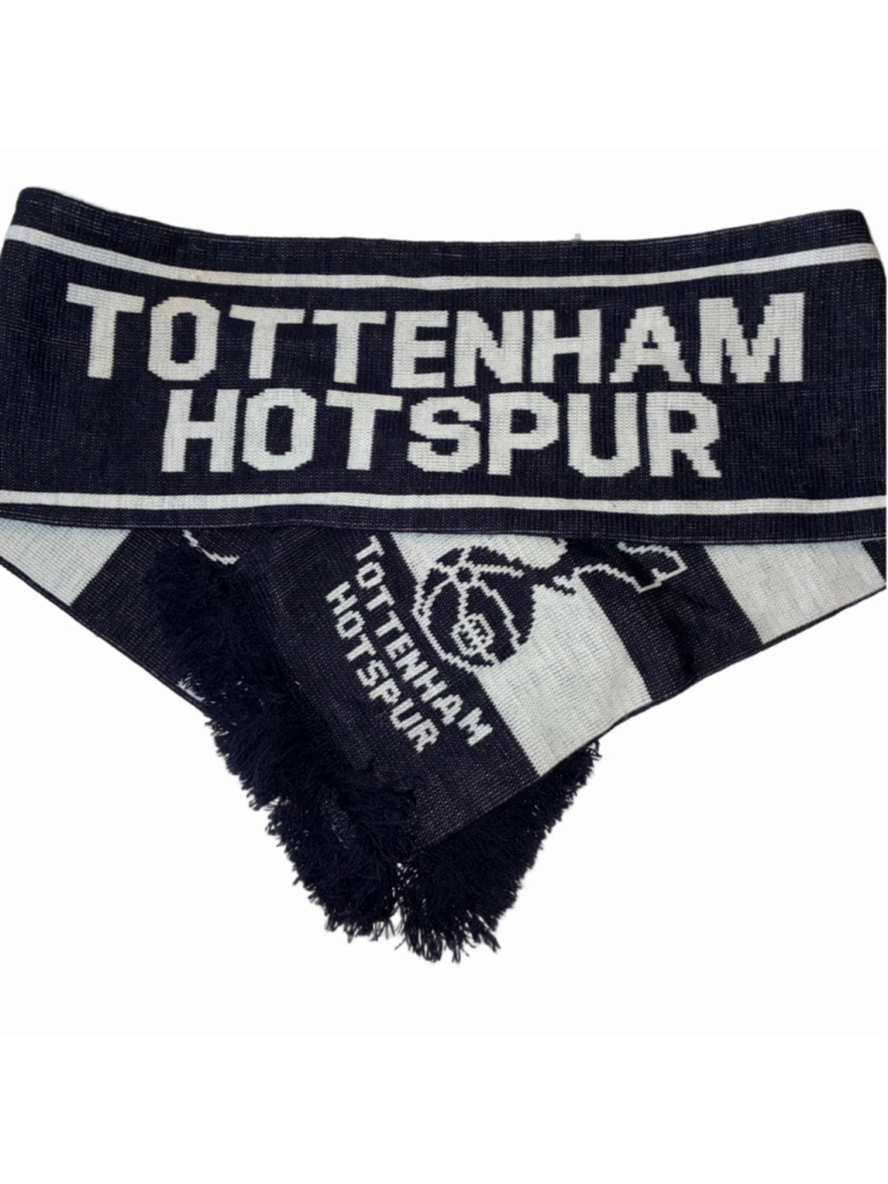 Men's Tottenham Hotspur Knit Scarf One Size Black and White